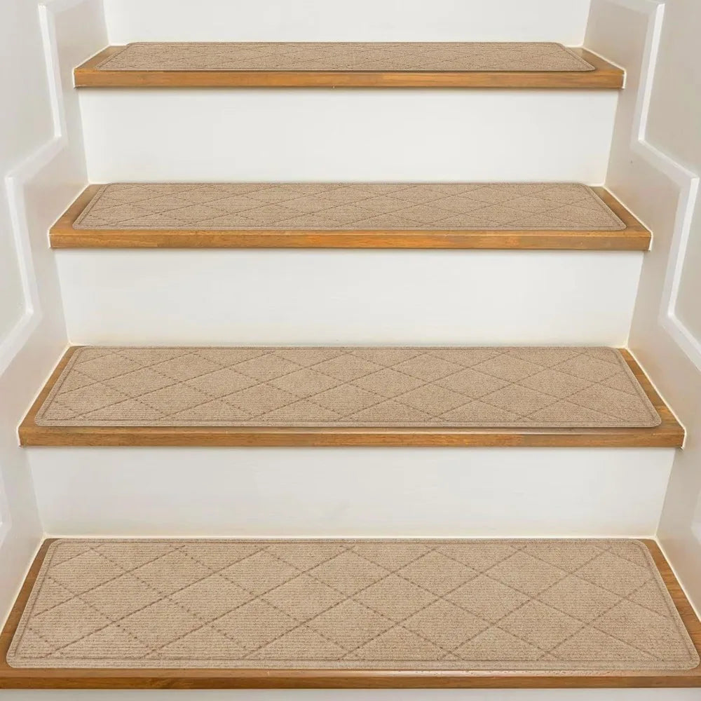 1pc Trendy Non-Slip Stair Treads Self-adhesive 8x30 Inch Stair Mats Reusable Washable Stair Runner Rugs Indoor Use