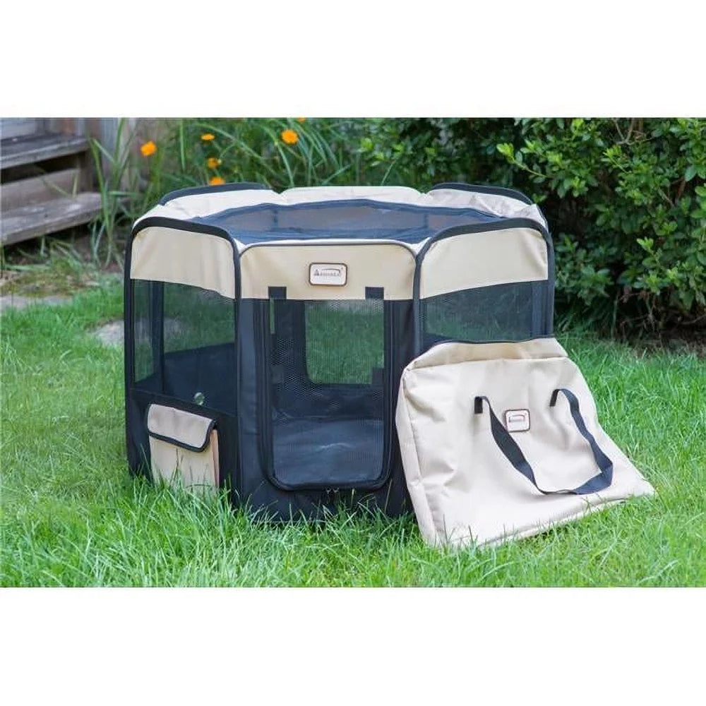 DUTRIEUX Portable Pet Playpen Zip-Off Top And Mesh Vents