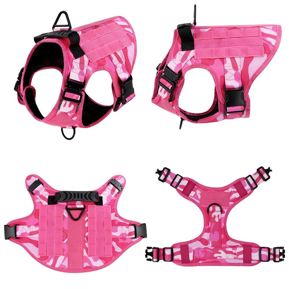 PETRAVEL Camouflage Dog Harness Adjustable Leash Training Vest German Shepherd