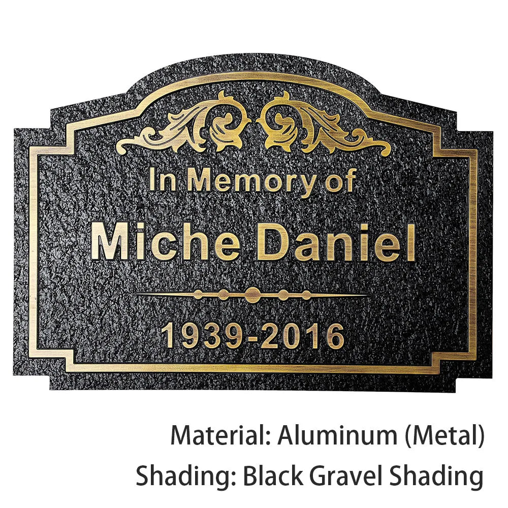 BILEEDA Personalized Memorial Plaque Engraved for Loved Ones Grave Marker