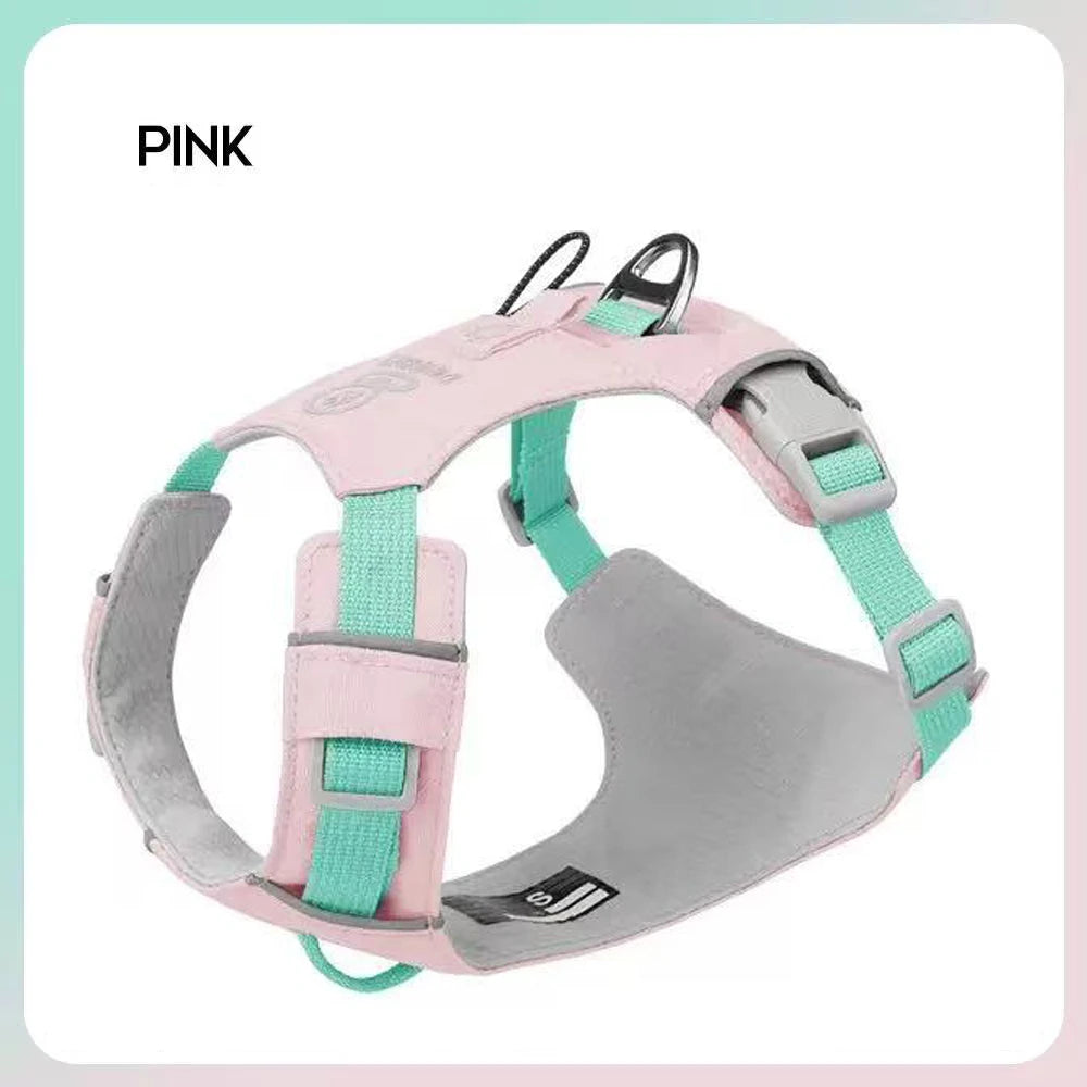 Pet Dog Harness Light Weight Reflective Vest Padded No Pull