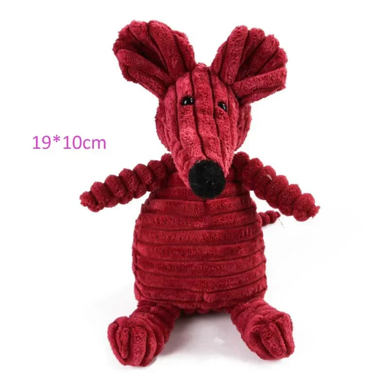 Corduroy Plush Dog Toy Bite Resistant Squeaky For All Dogs