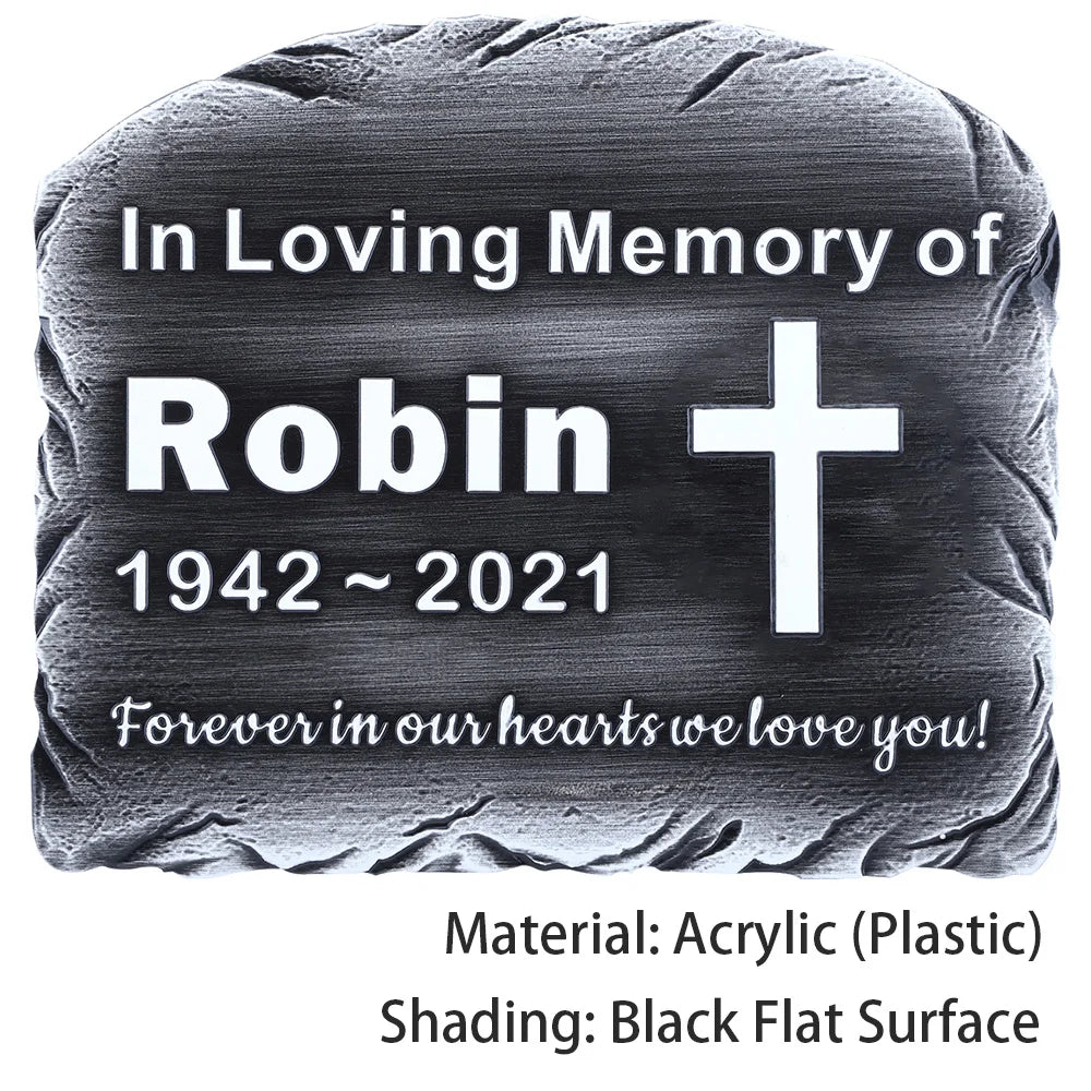 BILEEDA Personalized Memorial Plaque Engraved for Loved Ones Grave Marker