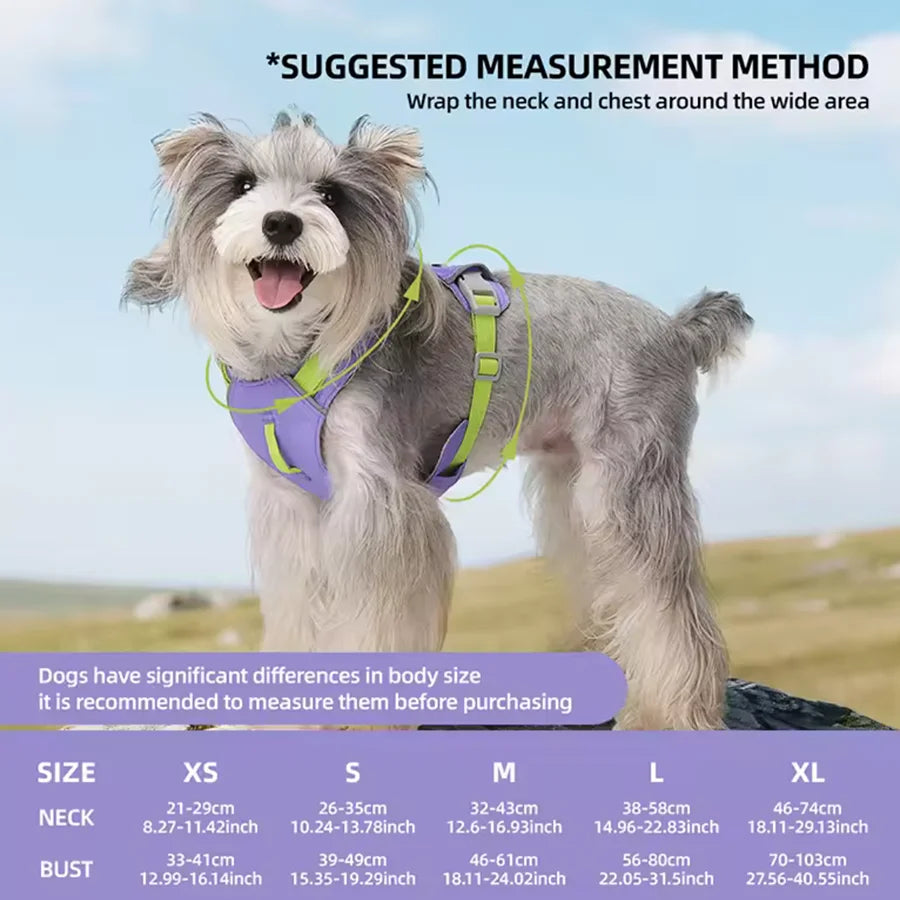 Pet Dog Harness Light Weight Reflective Vest Padded No Pull