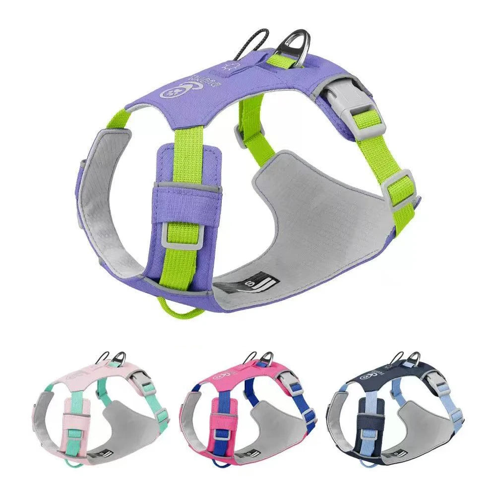 Pet Dog Harness Light Weight Reflective Vest Padded No Pull