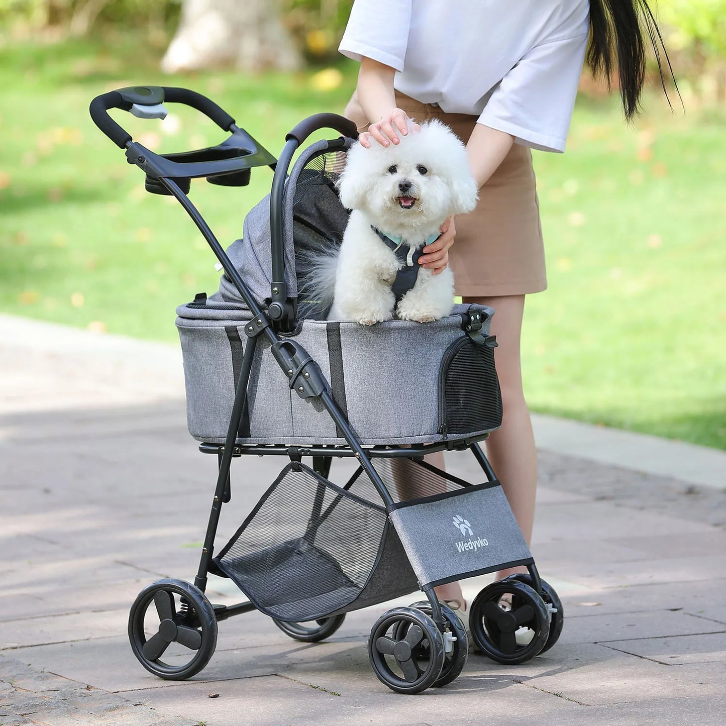 Three-In-One Pet Stroller With Removable Carrier For Small Pets