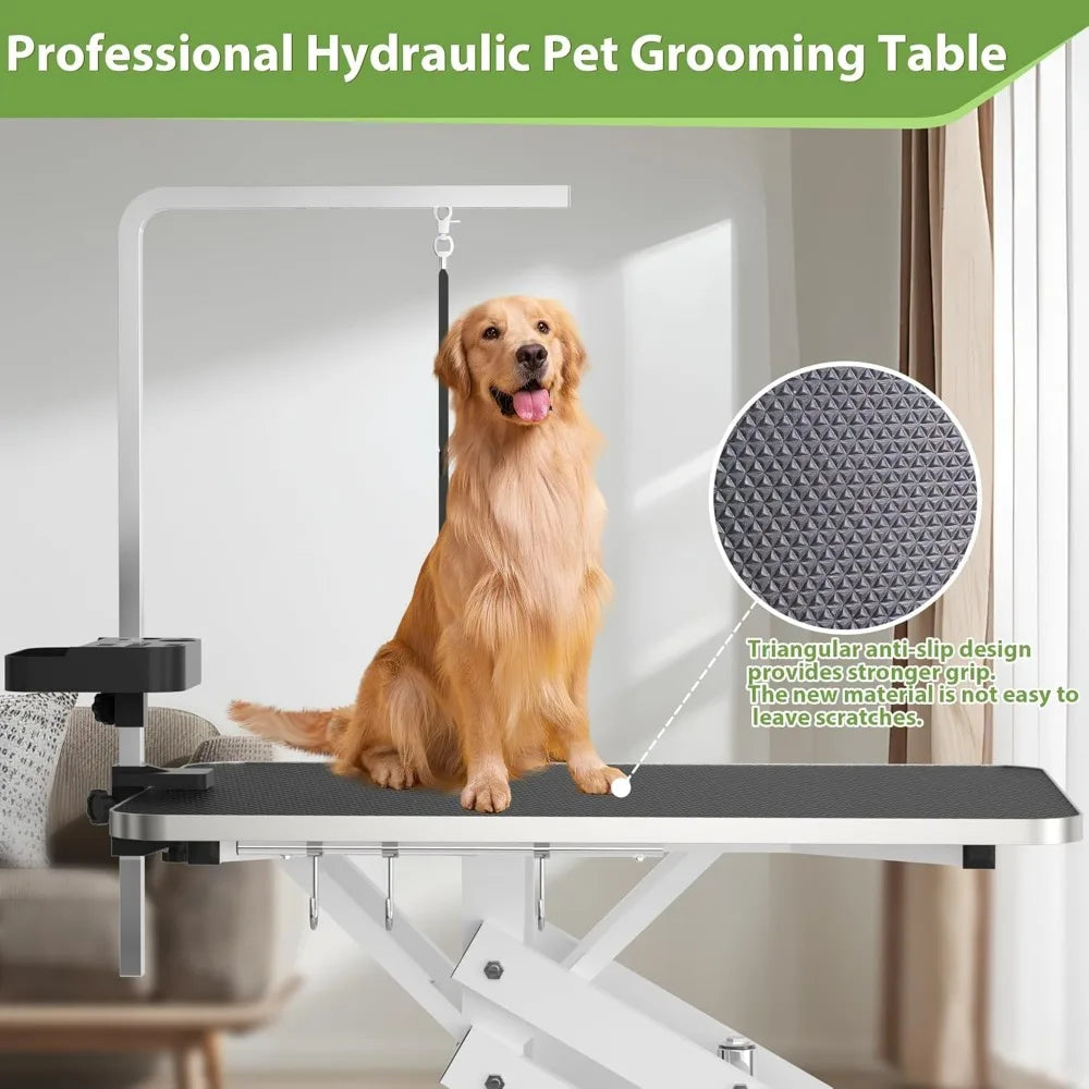 Hign-Con Concerned Hydraulic Pet Grooming Table With Armrests