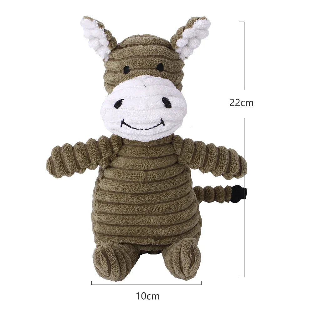 Corduroy Plush Dog Toy Bite Resistant Squeaky For All Dogs