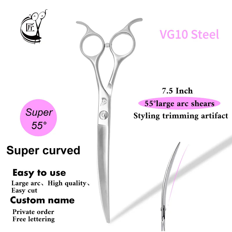 Curved Dog Grooming Scissors For Professional Pet Hair Care