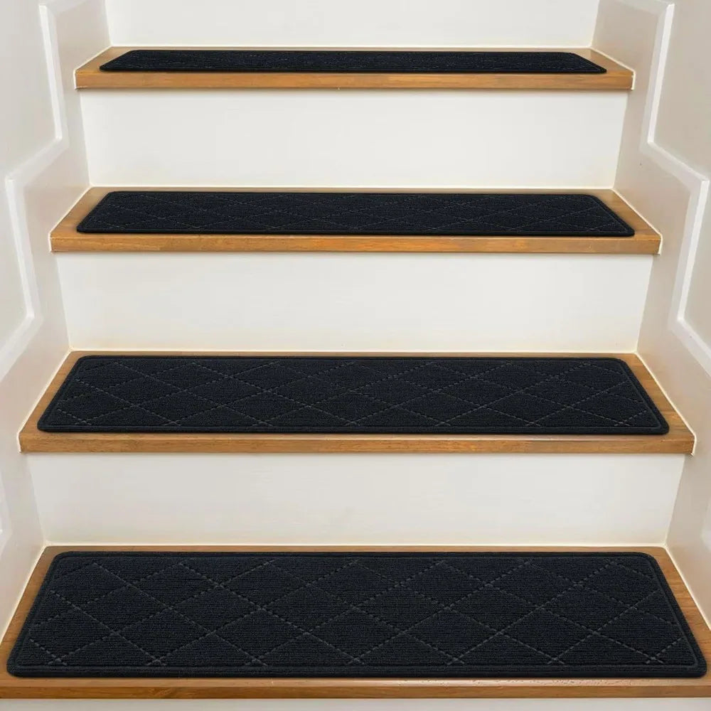 1pc Trendy Non-Slip Stair Treads Self-adhesive 8x30 Inch Stair Mats Reusable Washable Stair Runner Rugs Indoor Use