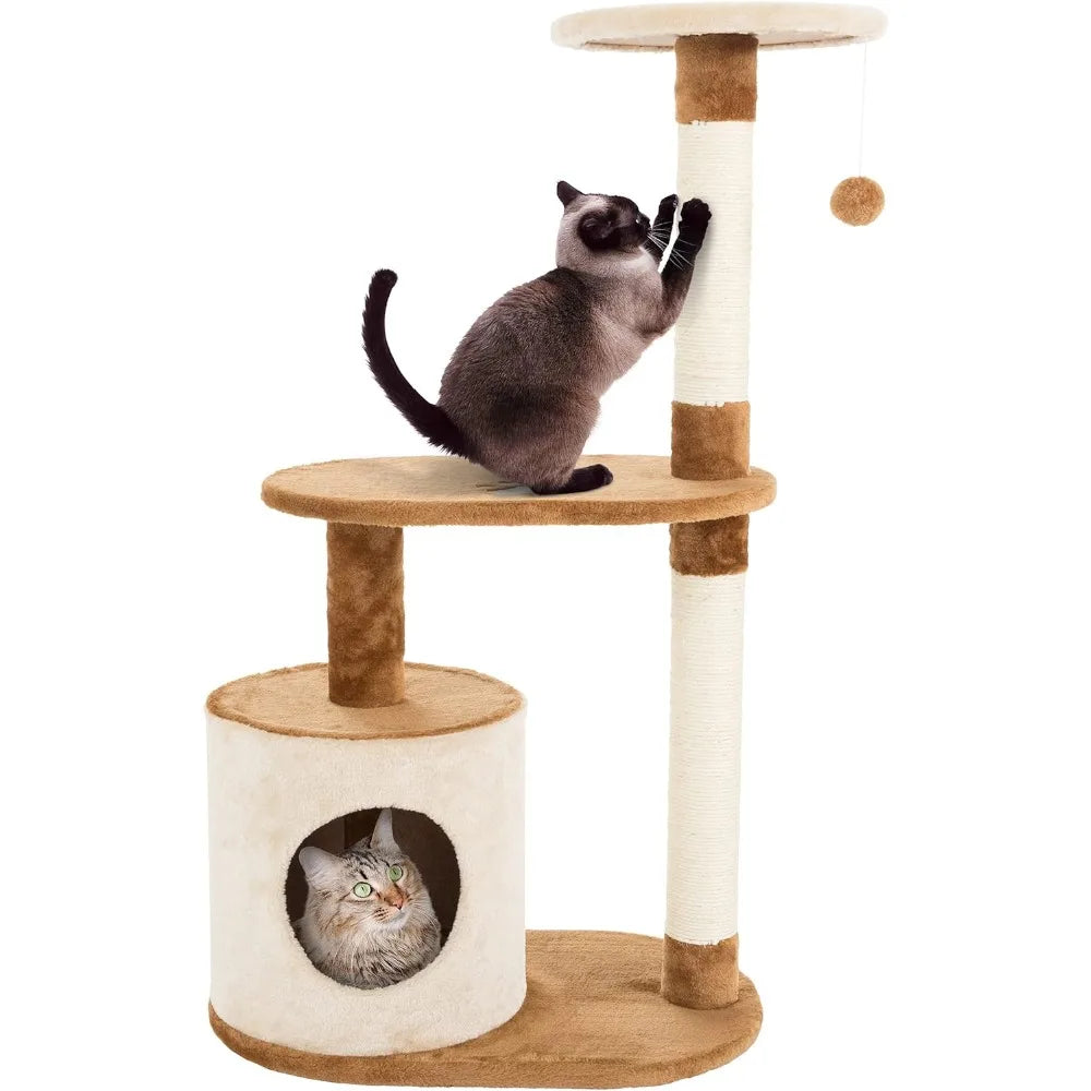 PetMaker Cat Tree Condo 3 Tier With Scratching Posts