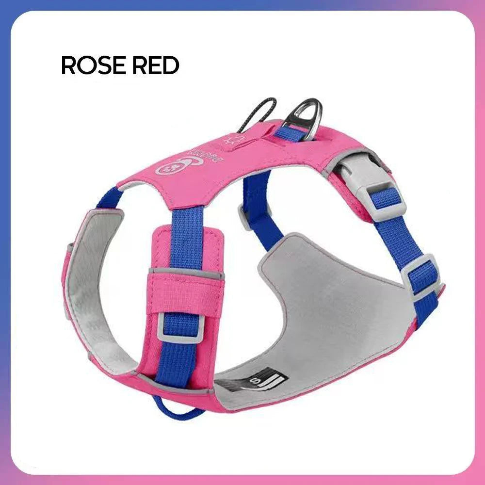 Pet Dog Harness Light Weight Reflective Vest Padded No Pull