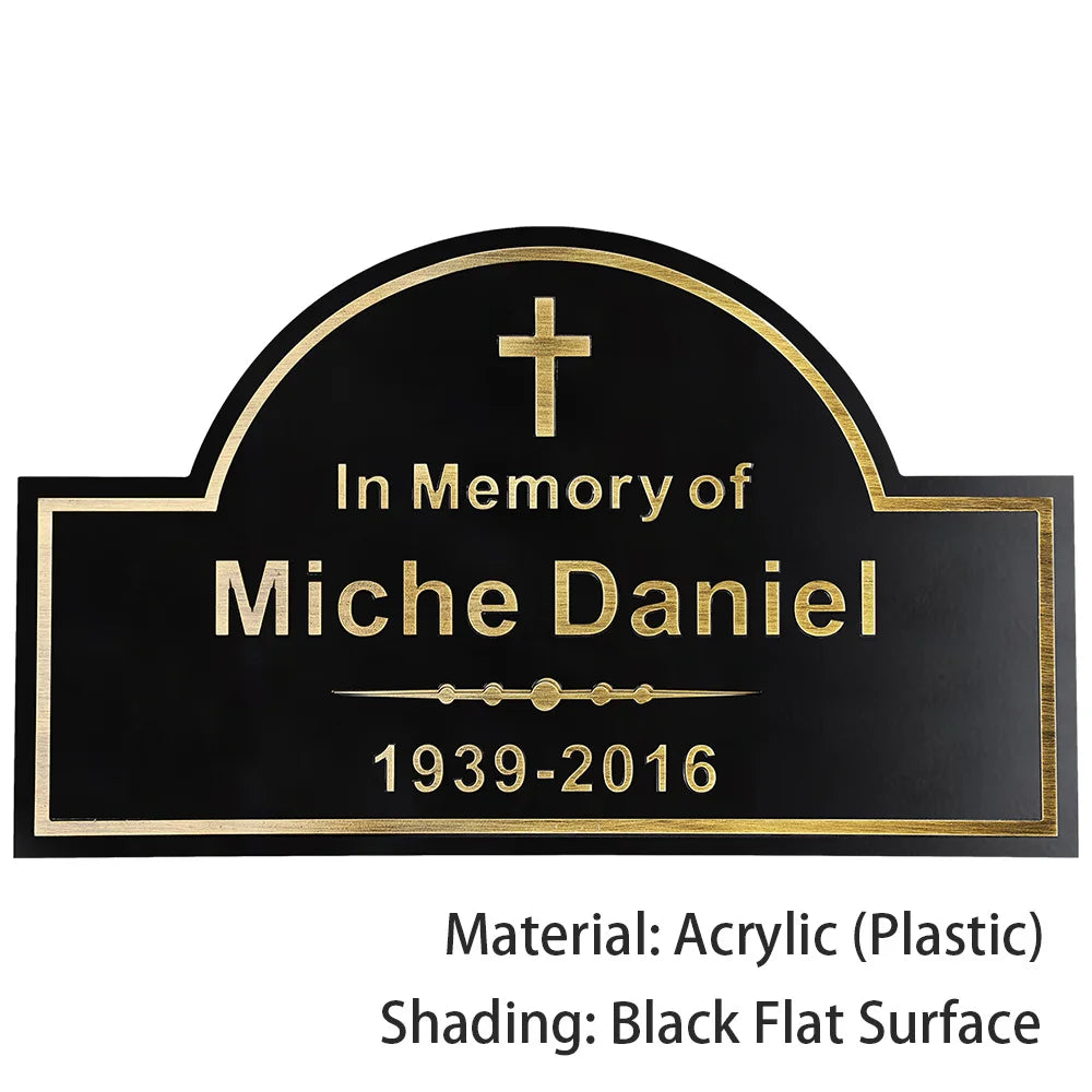 BILEEDA Personalized Memorial Plaque Engraved for Loved Ones Grave Marker