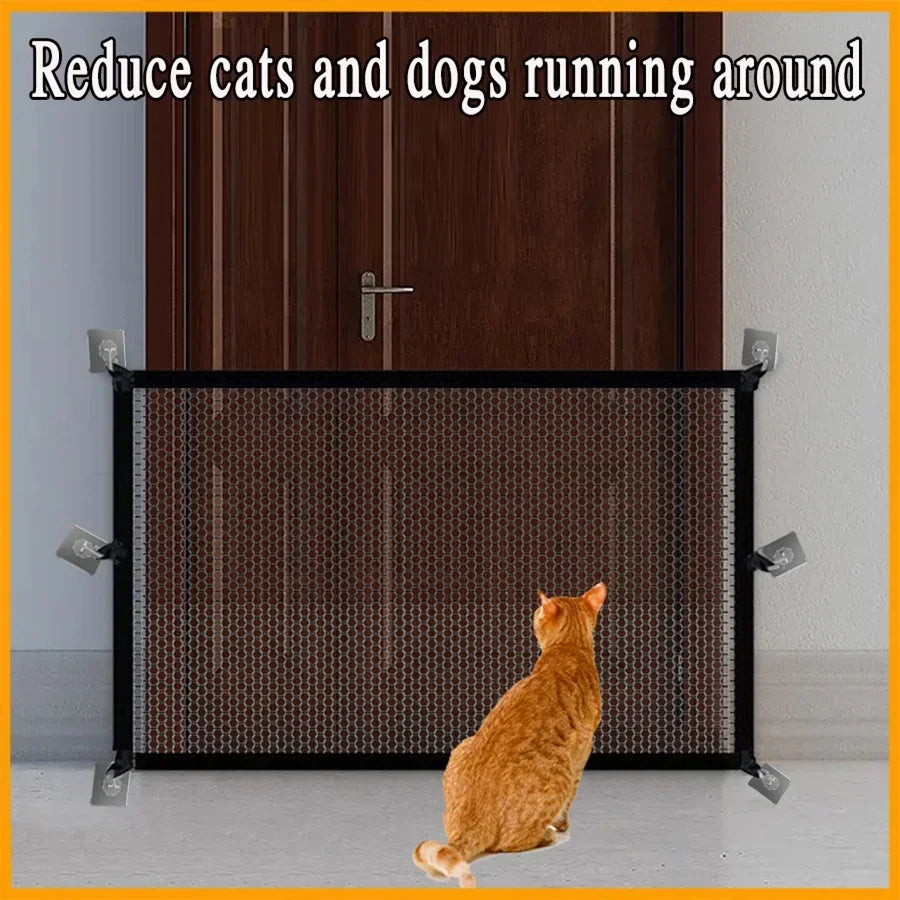 Heavy Duty Dog Barrier Fence With Hooks Foldable Mesh Gate