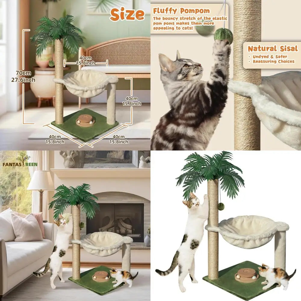 Breed Compact Cat Tree With Hammock And Scratching Post