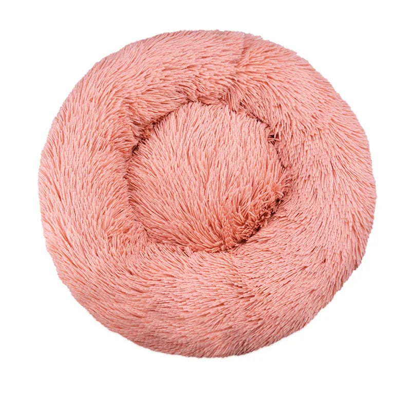 Winter Warm Round Plush Pet Bed For Dogs And Felines