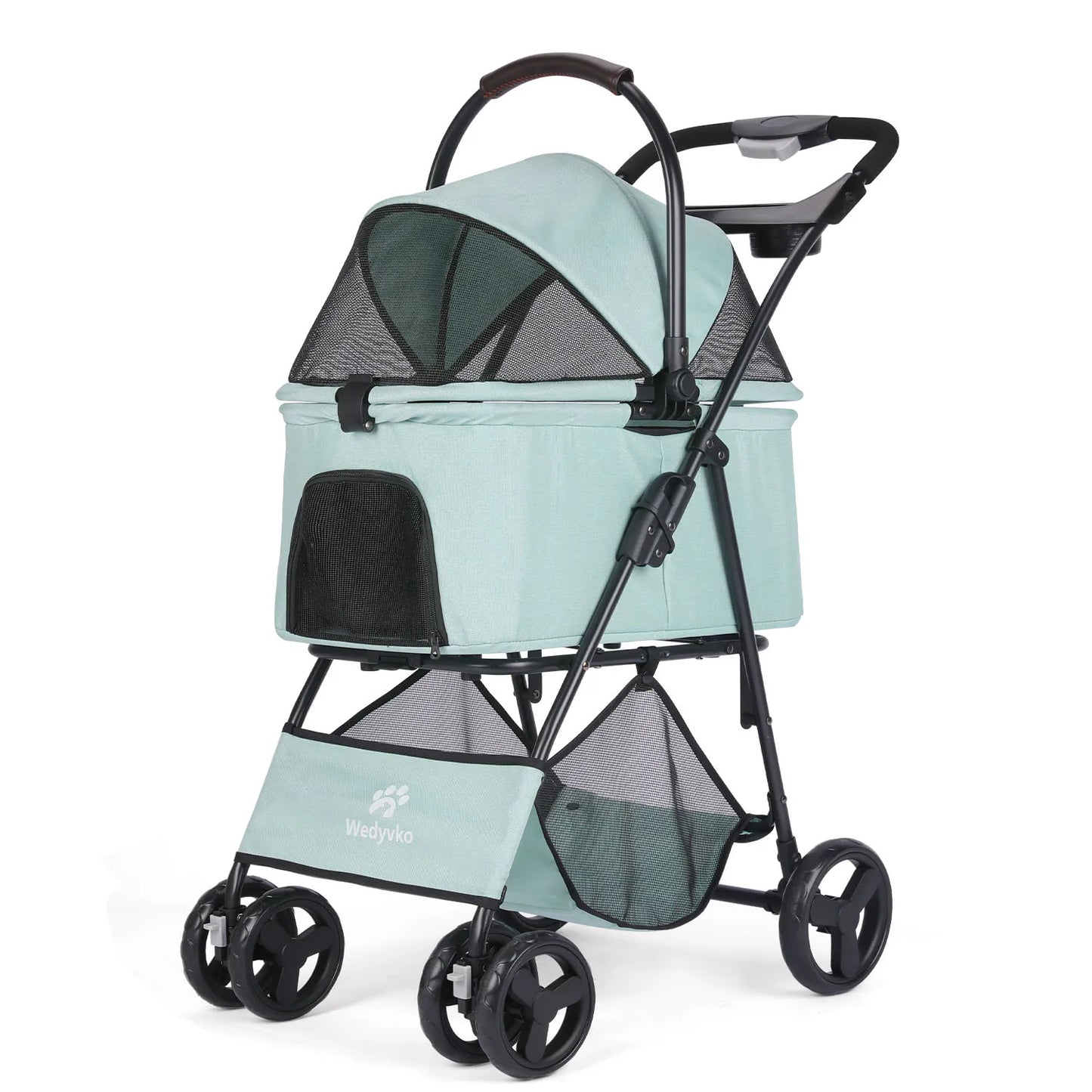 Three-In-One Pet Stroller With Removable Carrier For Small Pets