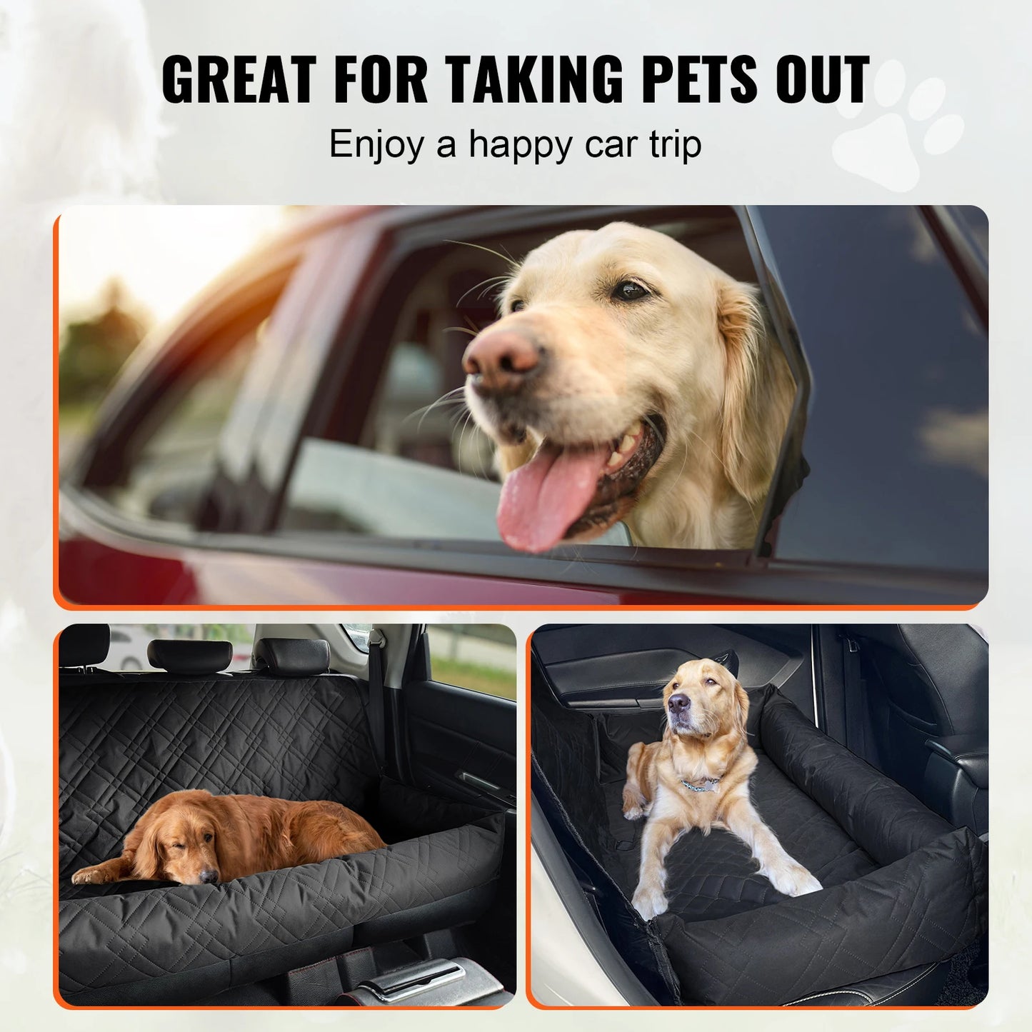 SucceBuy Waterproof Dog Car Seat Booster With ClipOn Safety Leash