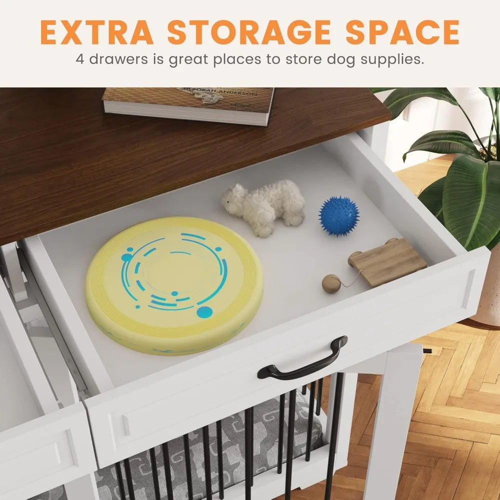 DAFIFY Dog Crate Furniture Divider And Storage Drawers