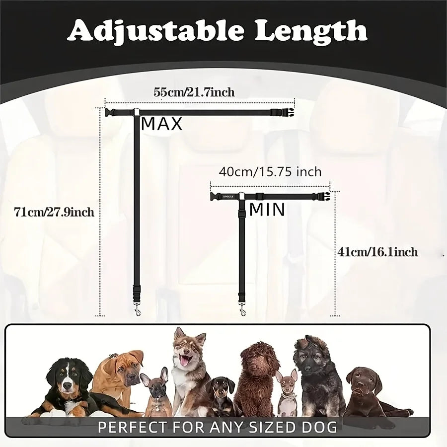 Dog Seat Belt For Vehicle Secure Pet Car Tether Leash