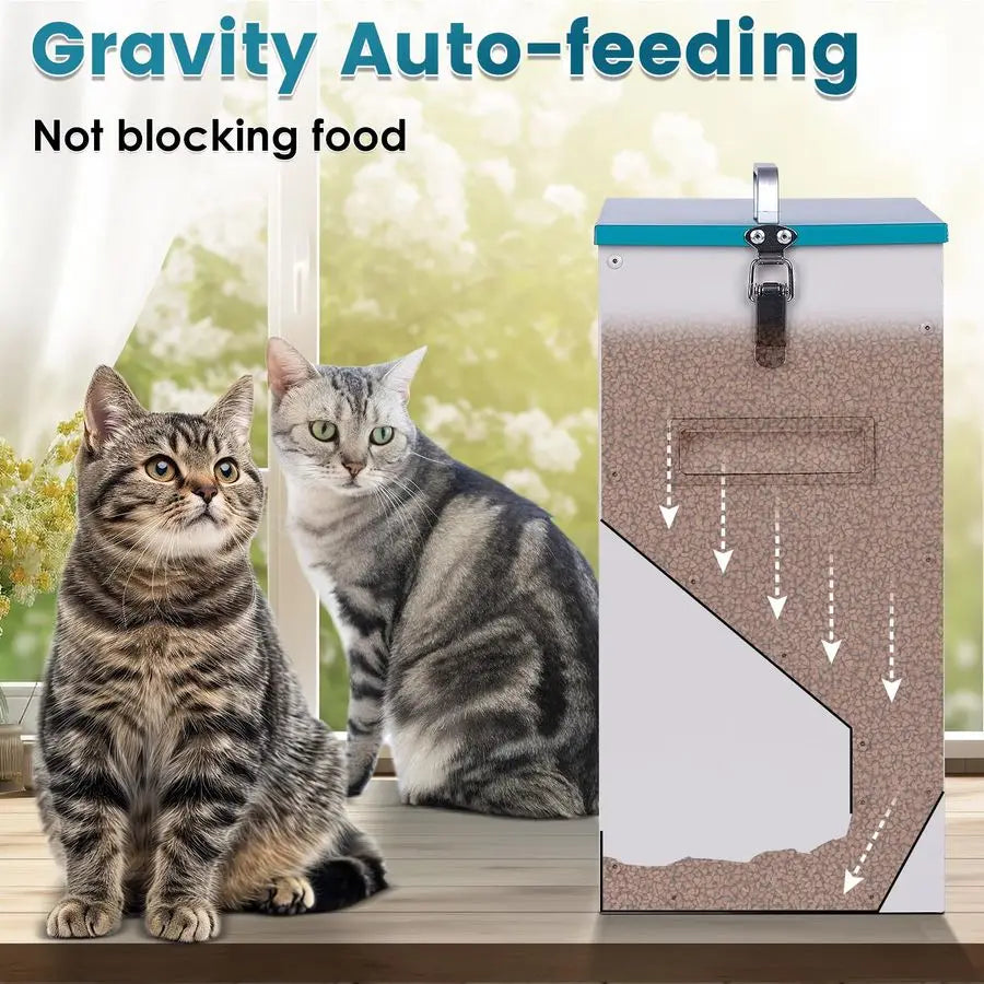 Automatic Cat Feeder for Two Cats Outdoor Dispenser