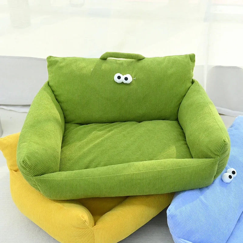 Linen Winter Warm Pet Bed Sofa For Small Dogs Cats