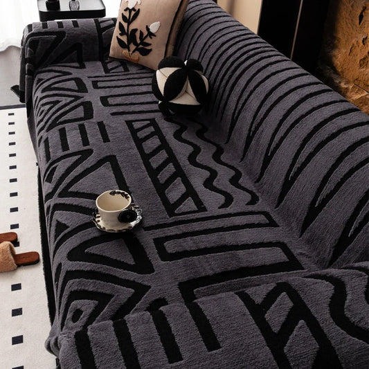 1pc New Bohemian Style Sofa Protector, Vintage Interlaced Comfortable Sofa Blanket, Suitable for Pets, Anti-slip Protection, Lux