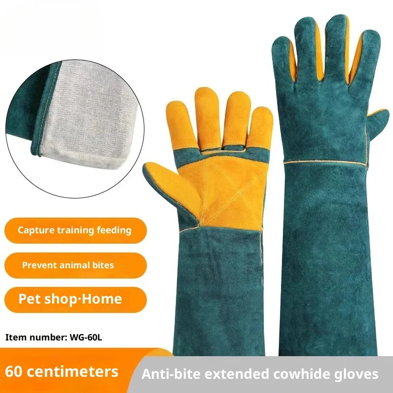 Leather Anti Bite Gloves For Dog Training And Scratch Protection