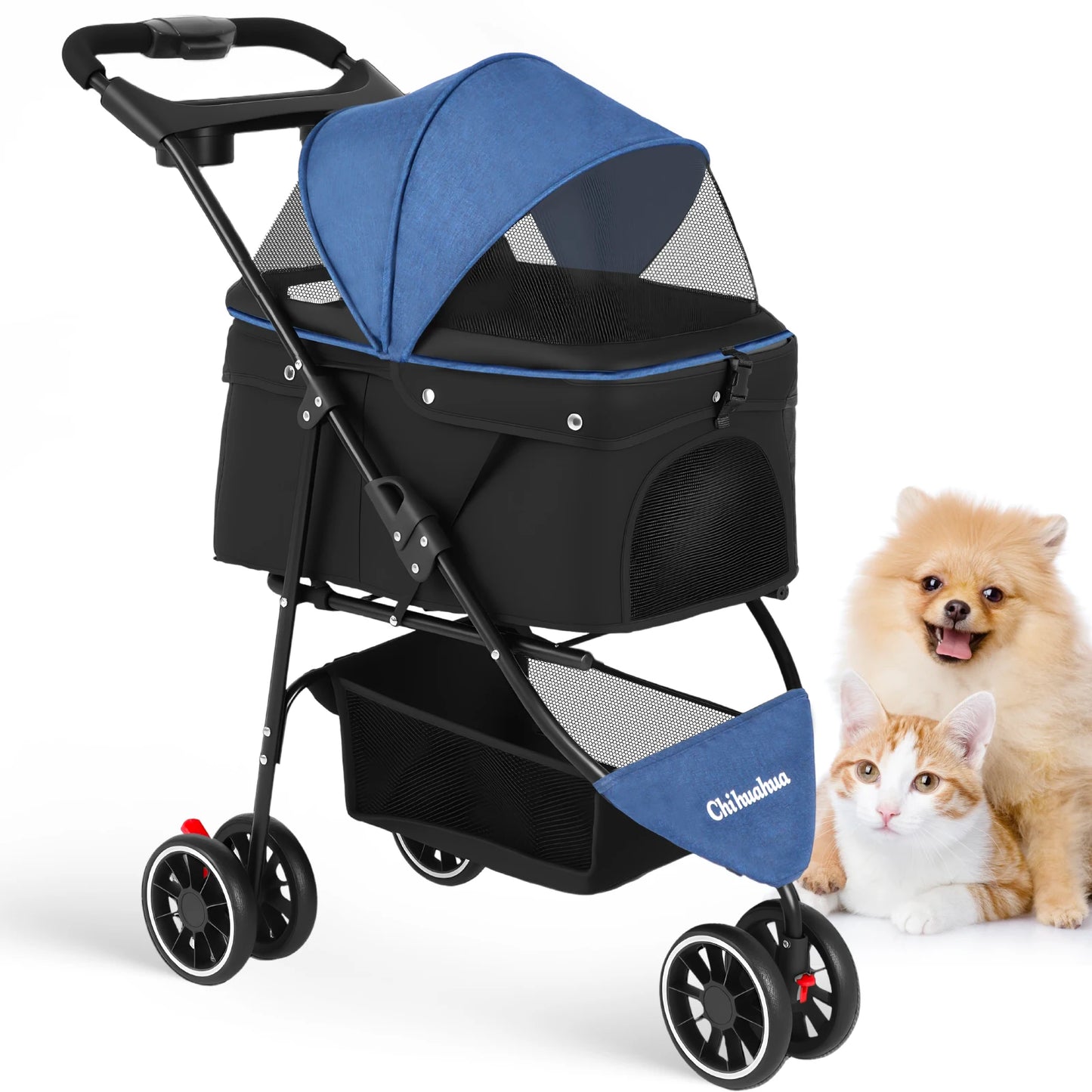 CHIHUAHUA Pet Stroller Foldable Portable Dog Cat Carrier For Travel