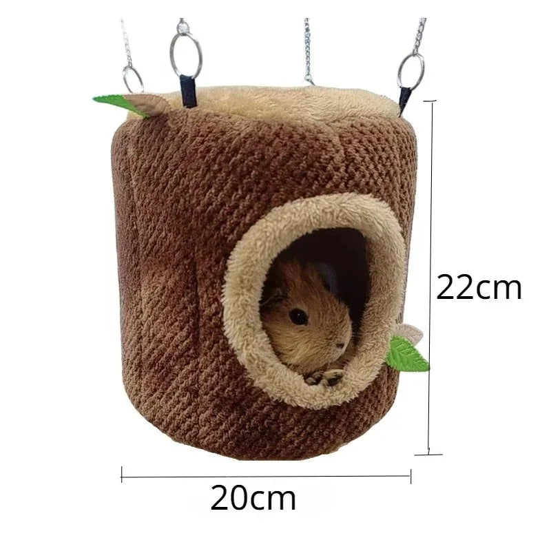 NONECN Tree Stump Hamster Hammock Nest Bed Small Animal