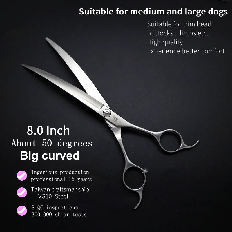 Curved Dog Grooming Scissors For Professional Pet Hair Care