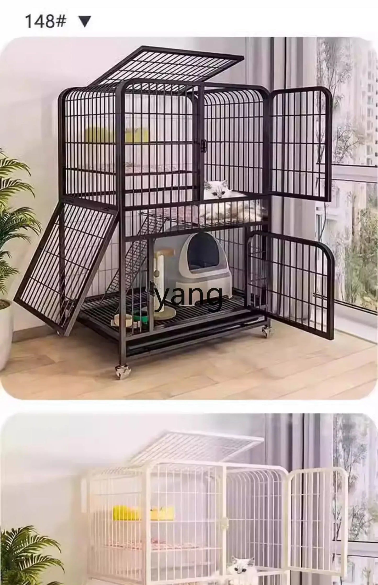 Hign Concerned CX Cat Cage Indoor Villa Two Floors Cat Nest