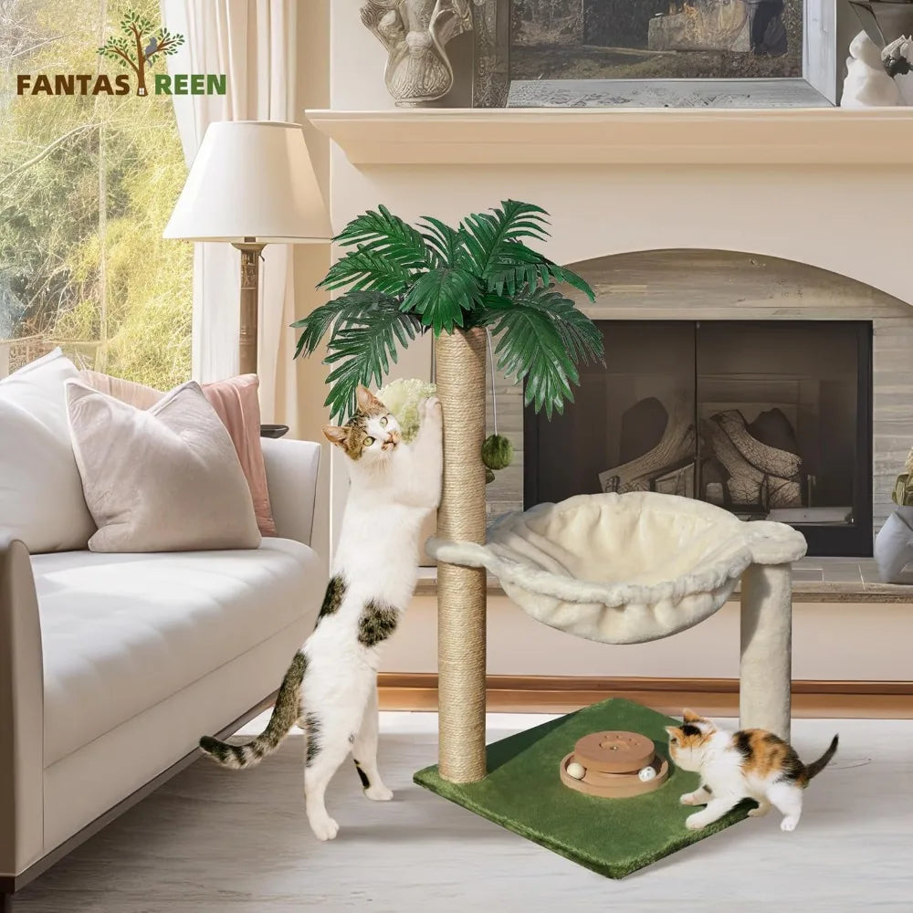 Breed Compact Cat Tree With Hammock And Scratching Post