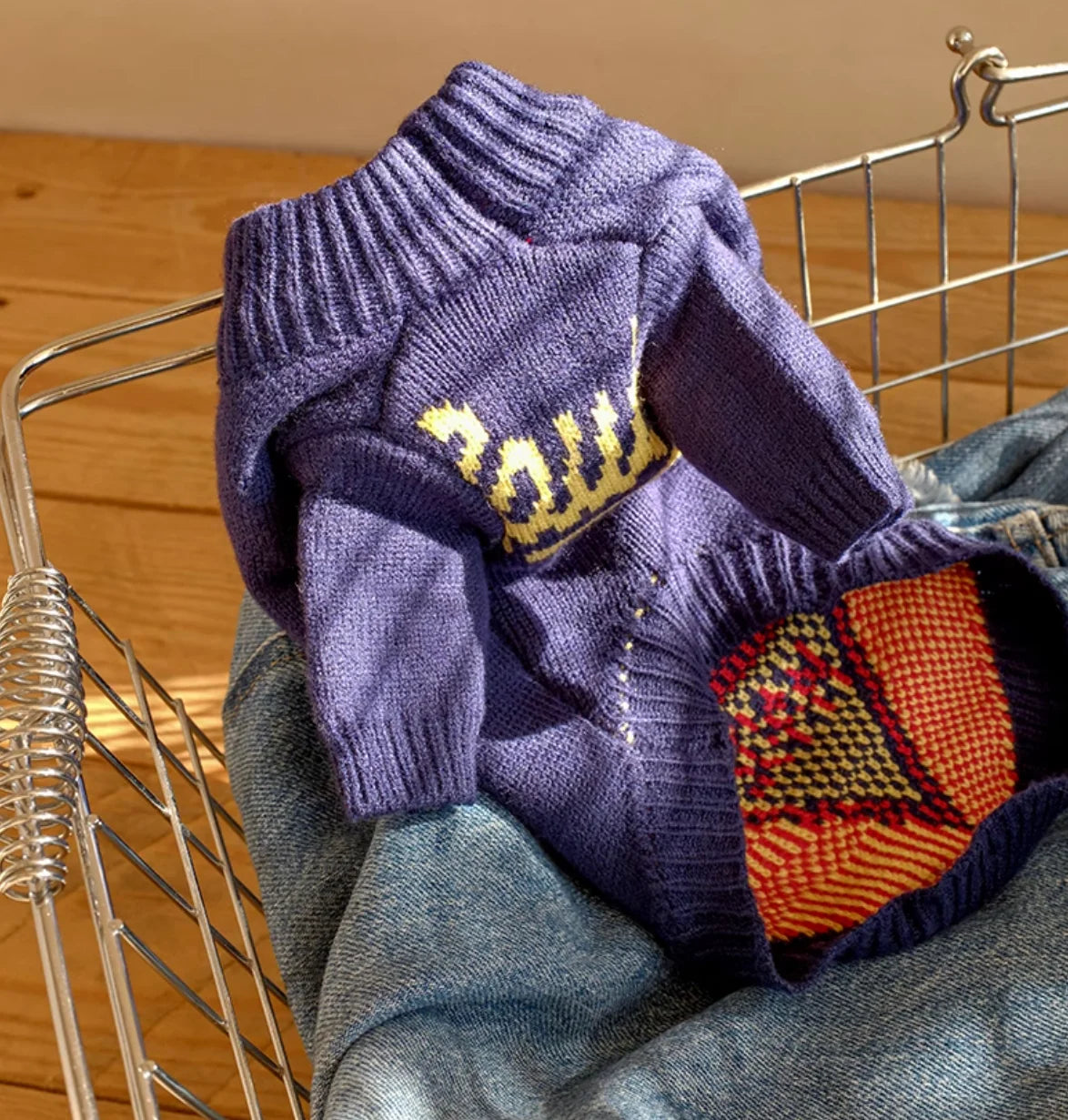 Cute French Fries Printed Cotton Pet Sweater Jacket