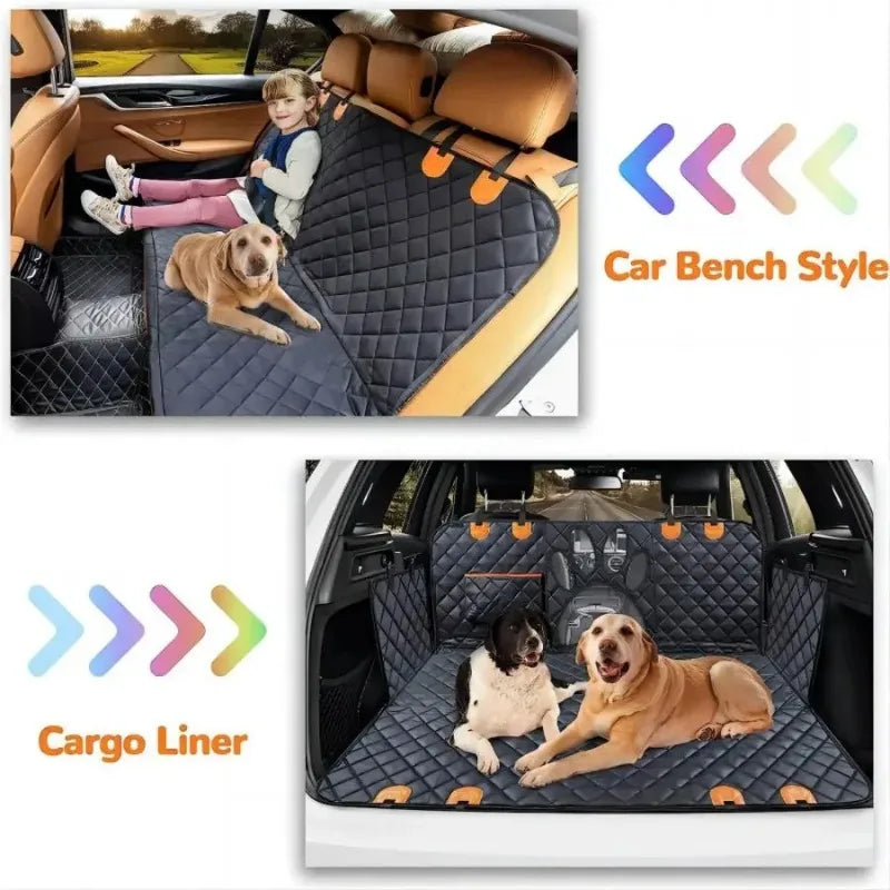 Dog Car Seat Cover for Back Seat 100% Waterproof Dog Car Hammock with Visual Mesh Window and Side Zipper Car Seat & Door Protec