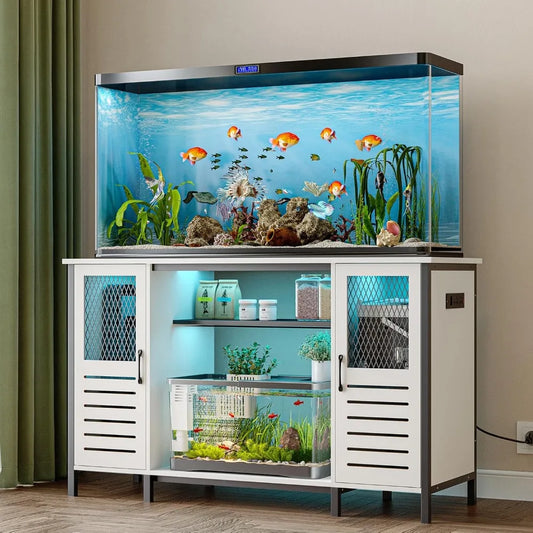 Heavy Duty Aquarium Stand With LED Light And Power Outlets
