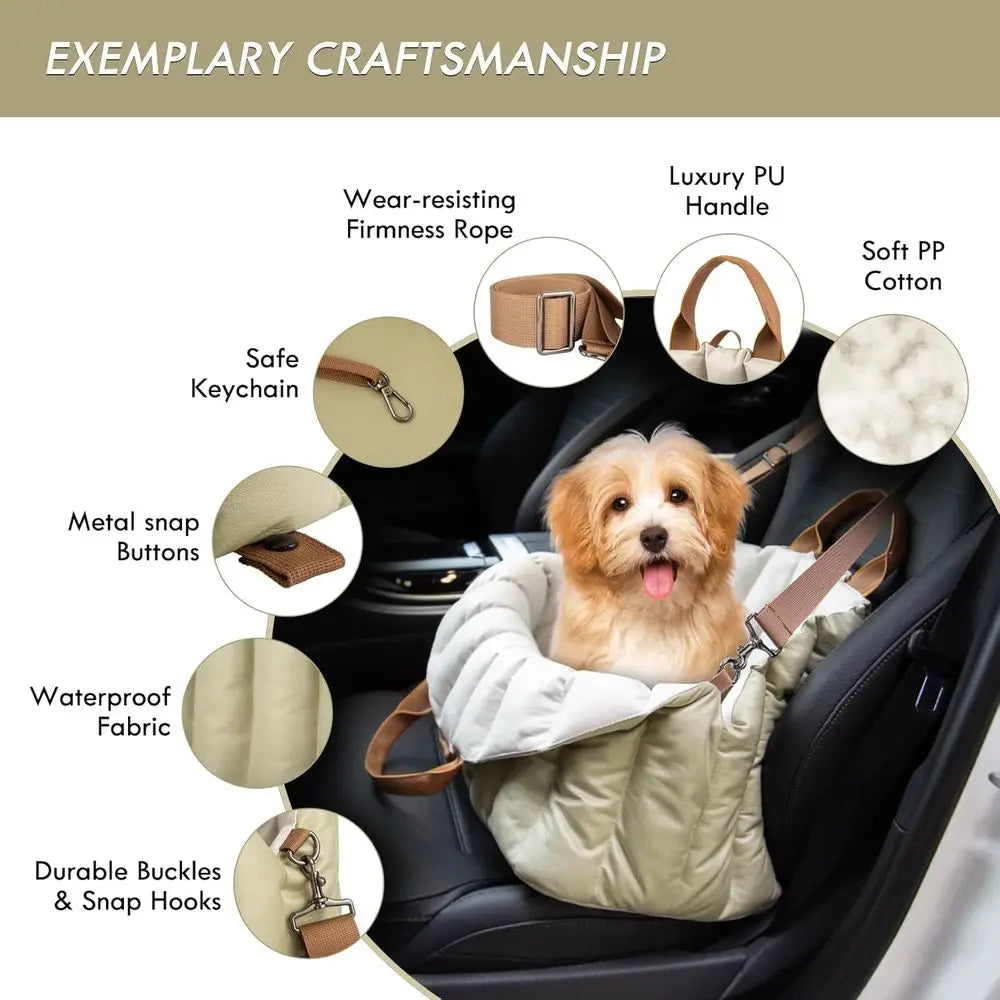 Dog Car Seat Travel Carrier Pet Bed Non Slip Booster