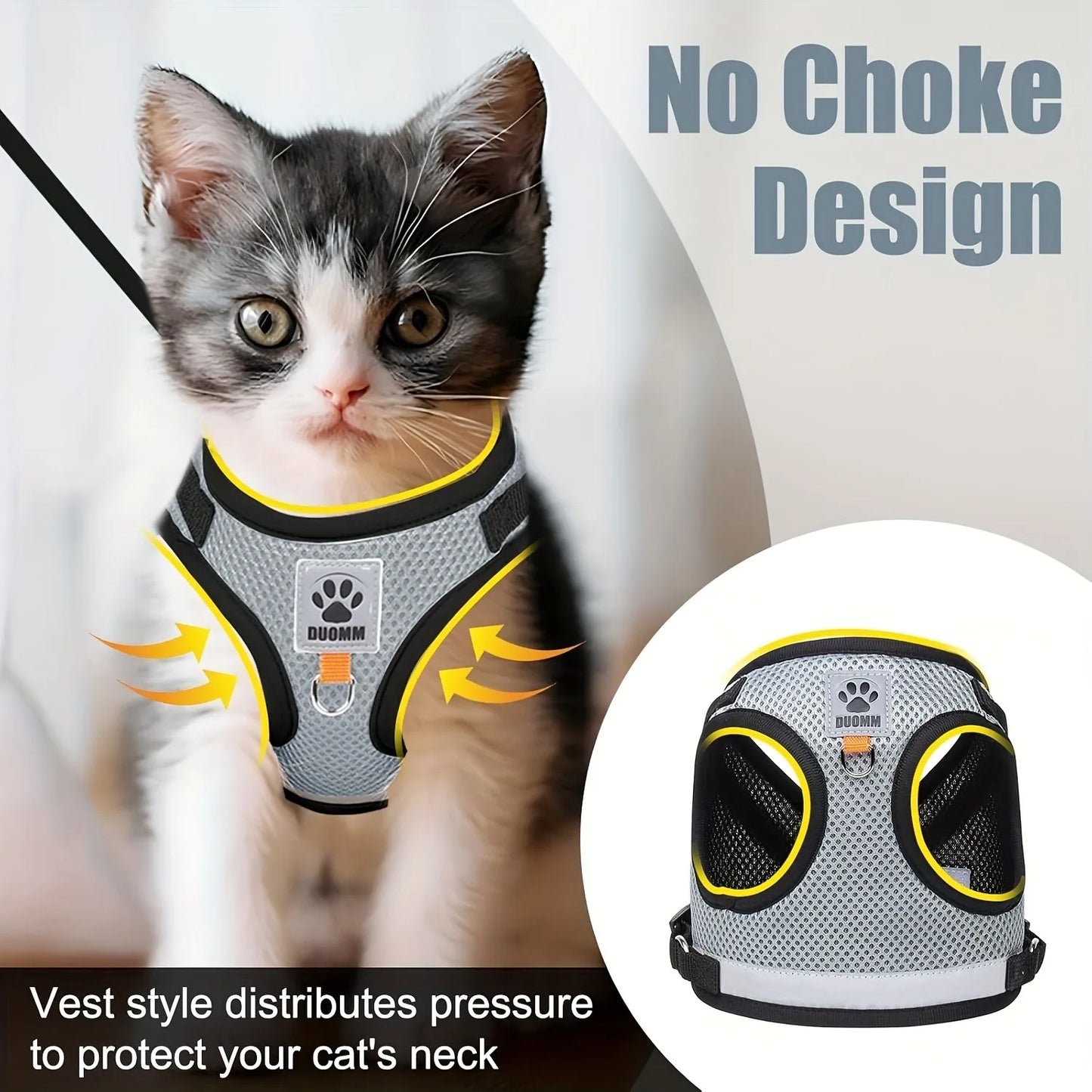 Pets Collar, Harness, Cats Pet Products Kitten Accessories Goods Kittens Harness Leash Things Breast-band Supplies For Cat Home