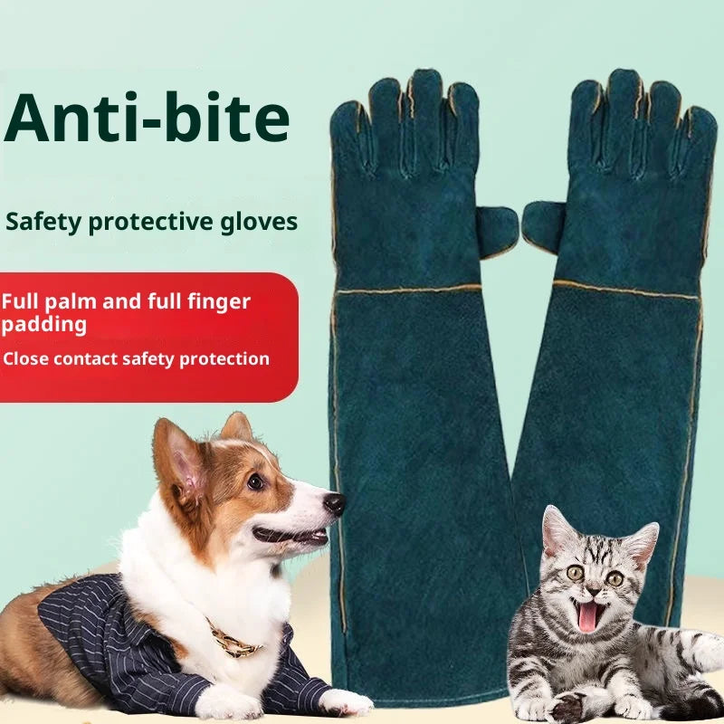 Leather Anti Bite Gloves For Dog Training And Scratch Protection