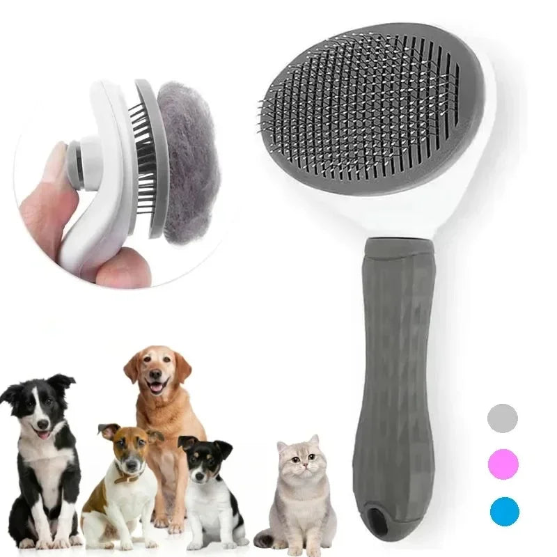 AEHOME Self Cleaning Hair Brush For Dogs Cats Dematting Comb
