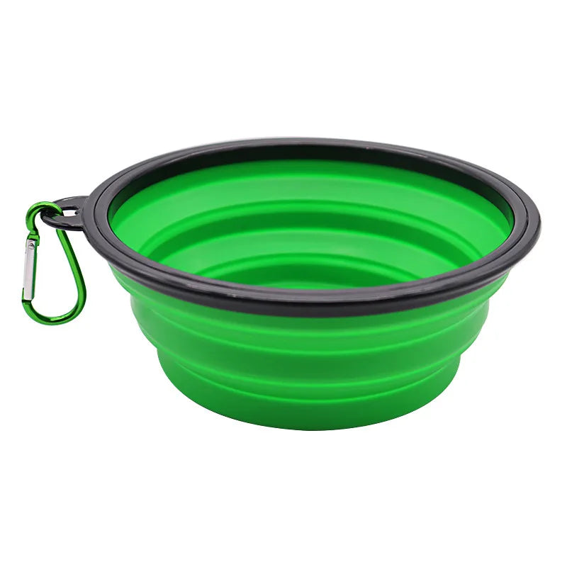 Folding Silicone Dog Feeder Bowl 2 In 1 Travel Dispenser