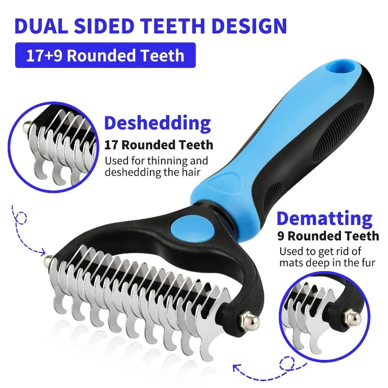 Deshedding Pet Brush Cat Comb Self Cleaning Grooming Tool