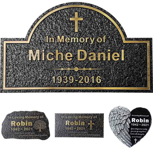 BILEEDA Personalized Memorial Plaque Engraved for Loved Ones Grave Marker