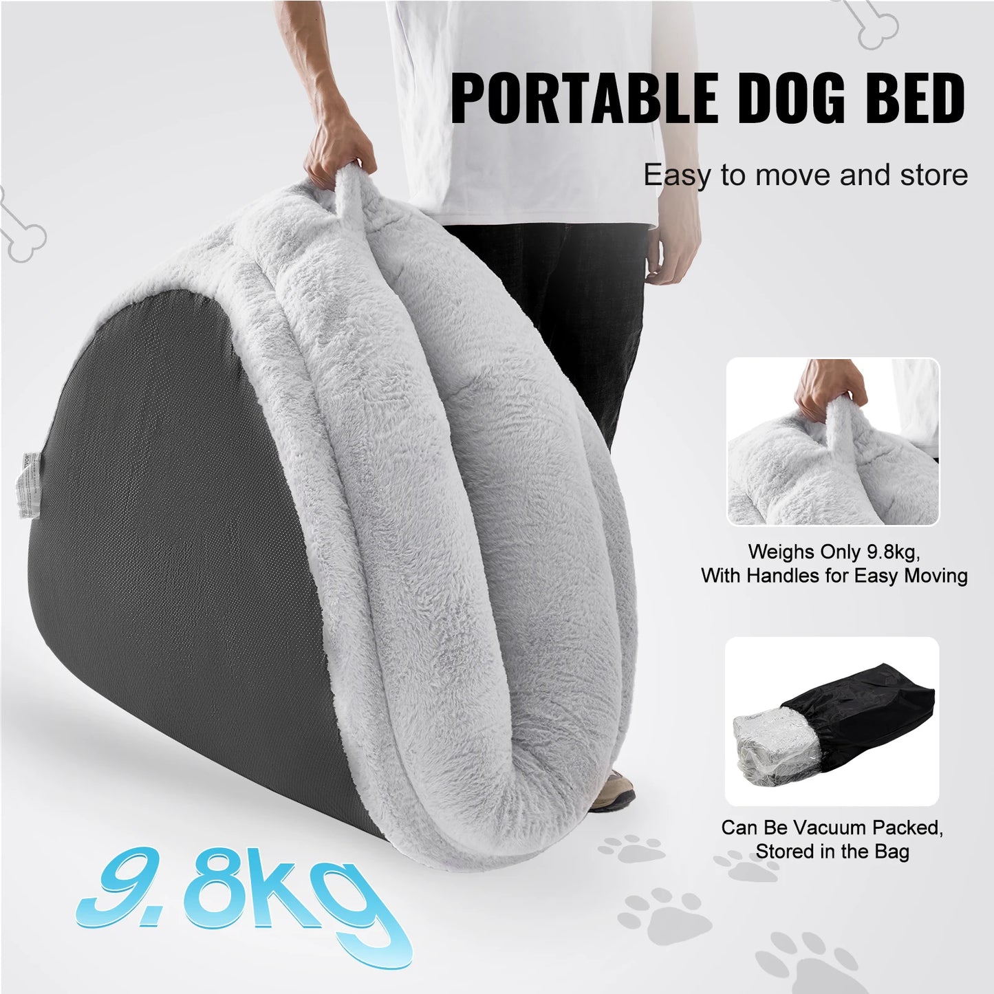 SucceBuy Human Dog Bed With Orthopedic Foam And Washable Cover