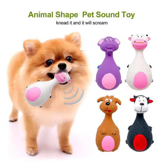 Fat Bellied Cartoon Bite Resistant Latex Squeak Dog Toy