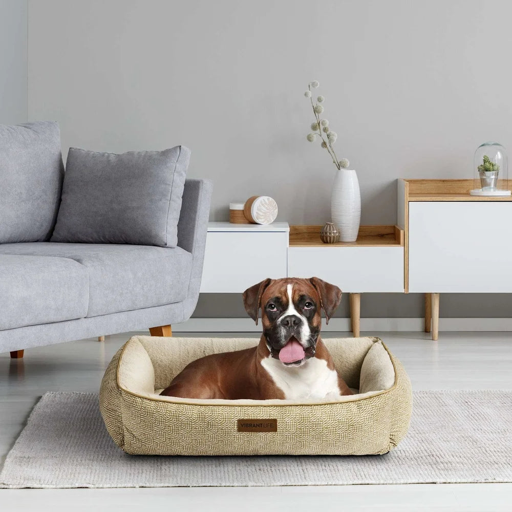 DUTRIEUX Dog Bed With Bolstered Walls Comfort And Support