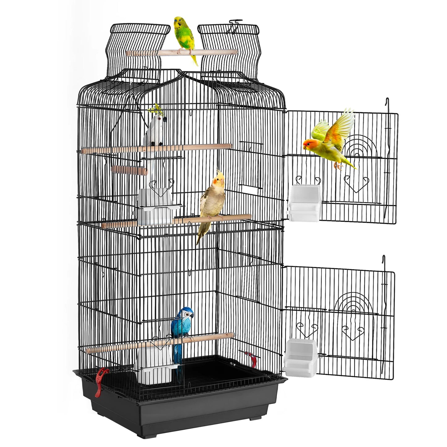 Open Top Parrot Bird Cage Hanging Cage With Swing Perch