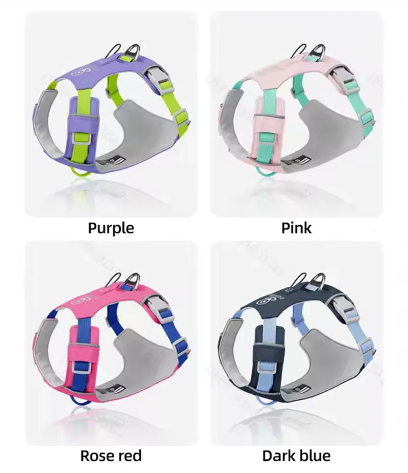 Pet Dog Harness Light Weight Reflective Vest Padded No Pull