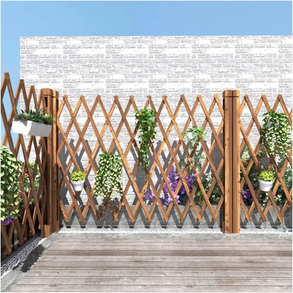 BXKCFYBSQ Garden Fence Retractable Wooden Trellis Gate