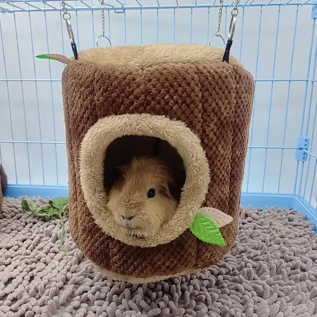 NONECN Tree Stump Hamster Hammock Nest Bed Small Animal